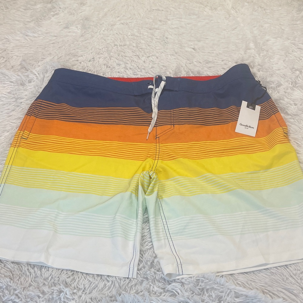 Goodfellow & Co Multicolor Striped Board Shorts MENS SIZE 40 waist